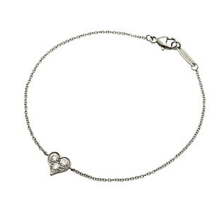 TIFFANY & CO. Silver Diamond Heart Charm Bracelet